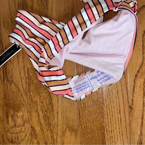 VICTORIA'S SECRET Tie-Front High-Rise Cheeky Bikini Striped Size S/M - Picture 6 of 6